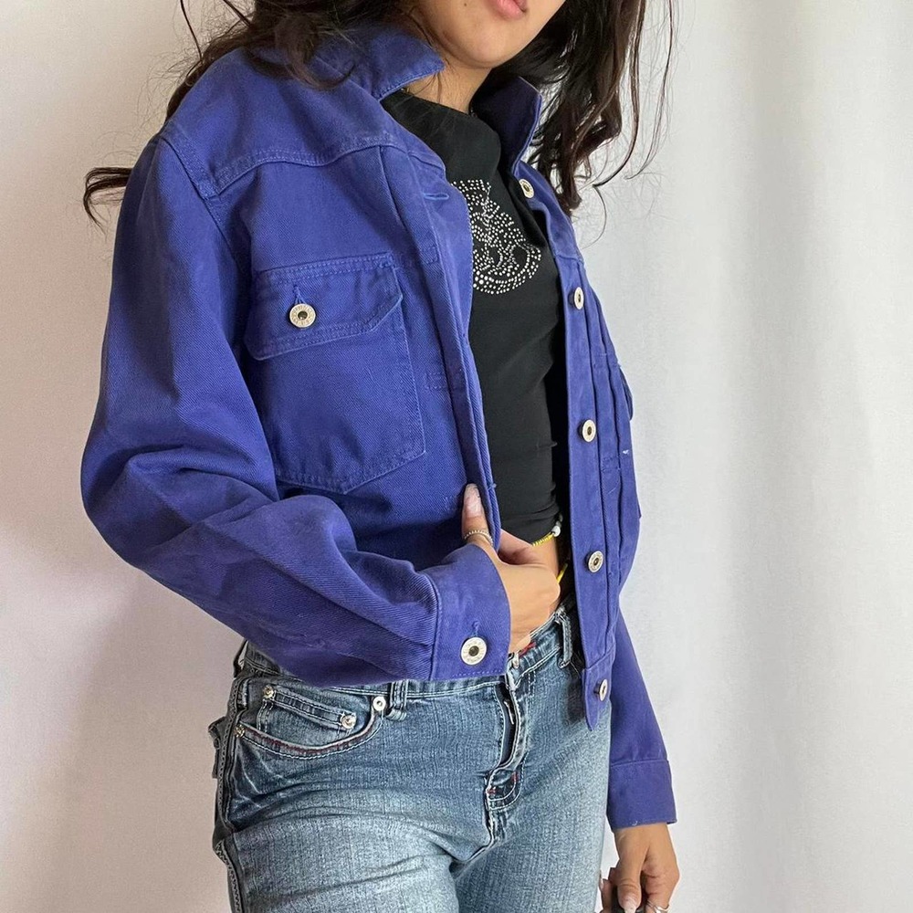 True Vintage 1980s Purple Guess Denim Jacket Small